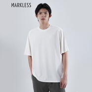 MARKLESS夏季男士t恤短袖2024新款寬松透氣圓領(lǐng)白云T純色體恤TXB4677M 象牙白 L
