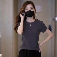 韓璐嬌（hanlujiao）休閑褲女裝夏季2025新款氣質(zhì)顯瘦通勤穿搭衣服運動(dòng)冰絲闊腿褲子女 灰色衣 M （建議96-108斤）