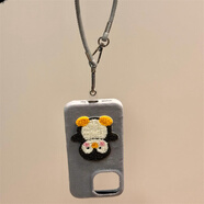 雷洛奇鯊魚絨布刺繡jellycat企鵝手繩創(chuàng)意適用iPhone16promax蘋果15手機殼防摔硅膠全包軟殼14可愛卡通情侶13 毛氈刺繡企鵝【帶手鏈】 iPhone 16 Pro