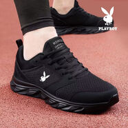 花花公子男鞋春秋新款男士透氣網(wǎng)面運動(dòng)休閑跑步旅游潮鞋防臭網(wǎng)鞋 兔518黑底 44  收藏優(yōu)先發(fā)貨