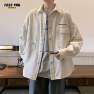 Foss Phil美式高街男士春秋季痞帥寬松休閑工裝夾克外套JN1020白璽玉XL