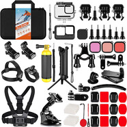 HONGDAK 用于GoPro 13運動相機(jī)配套裝件 Hero13 12 11 10 9 8 7 6 5 4套裝防水殼硅膠保護(hù)套自拍桿吸盤 GoPro Hero12 11 10 9專用套裝
