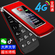 朵唯(DOOV)R19電信移動(dòng)聯(lián)通4G全網(wǎng)通觸屏帶按鍵翻蓋智能老人老年手機 紅色（智能機系統-1G+8G內存-（觸屏+按鍵款） 4G全網(wǎng)通版