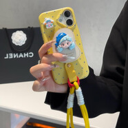 測(cè)試款立體卡通支架適用蘋果16promax手機(jī)殼iphone14pro新款13超火12可愛1VIVO小米華為蘋果OPPO手機(jī)殼 皮紋TPU黃色波點(diǎn)F4+s0107小 iPhone16