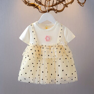 Radinka2025夏新款童裝中小童洋氣公主連衣裙嬰兒裙子女童短袖網(wǎng)紗裙MYF 梅心白色 90 cm 【尺碼偏小】