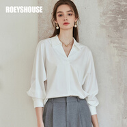 ROEYSHOUSE羅衣通勤白色襯衫春裝新款別致蝙蝠袖基礎(chǔ)休閑寬松上衣10107 白色 M