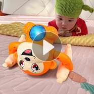 吳氏物語(yǔ)嬰幼兒0-6個(gè)月寶寶練習抬頭訓練玩具1-3歲小孩兒童玩具翻滾猴子 聲控翻斗猴子-橙色【充電套裝】 小月齡新生兒0一1歲哄娃神器