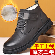 羅蘭船長(zhǎng)【官方名品 原裝直郵】【精選牛皮 加絨可選】防寒保暖工裝馬丁靴 黑灰-加絨款 38 標(biāo)準(zhǔn)皮鞋尺碼