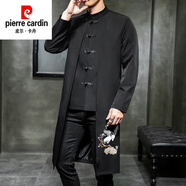 皮爾卡丹（pierre cardin）中國風唐裝漢服披風男古風復古中式外套男裝風衣古裝長衫長袍禪服 鶴展翅 L
