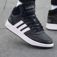 阿迪達斯 （adidas）男鞋高幫板鞋2025秋冬季新款運動(dòng)鞋透氣緩震小白鞋防滑輕便休閑鞋 GW3020黑色白 40.5