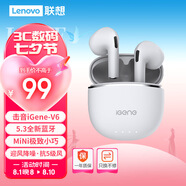 擊音（iGene）V6 真無線藍(lán)牙耳機(jī) 半入耳舒適佩戴 通話降噪超長續(xù)航音樂游戲運(yùn)動(dòng)耳機(jī) 適用華為oppo蘋果 白
