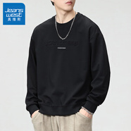 真維斯（JEANSWEST）衛(wèi)衣男春秋款2025年新款冬季男裝內(nèi)搭上衣圓領(lǐng)長(zhǎng)袖t恤男士打底衫 2310黑色 5XL 【200-210斤】