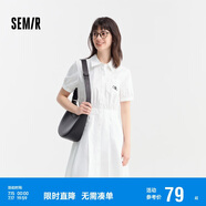 森馬連衣裙女翻領(lǐng)百褶短裙氣質(zhì)優(yōu)雅夏時(shí)尚收腰襯衫裙109324114022