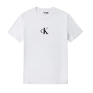Calvin Klein 卡爾文·克萊恩 CK男裝經(jīng)典純棉短袖T恤 夏季男士休閑圓領(lǐng)衣服男 黑標-白色SP40560828 L （建議80-90kg）