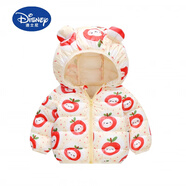 迪士尼（Disney）輕薄兒童羽絨服0一1歲嬰兒2男童冬季棉衣3小孩4女寶寶5洋氣短外套 蘋(píng)果米(9色花耳朵) 90cm 按身高加10cm拍