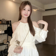 妙奕嘉長(zhǎng)袖連衣裙女純欲秋季裙子衣服女裝春秋新款海邊沙灘裙長(zhǎng)裙新品 杏色長(zhǎng)袖挖肩泡泡袖長(zhǎng)裙 S 【建議105斤內(nèi)】