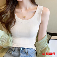 風(fēng)曉薇糖果色吊帶背心女夏外穿新款韓版內(nèi)搭修身無袖上衣洋氣小衫 白色-女可外穿背心 S -女可外穿背心