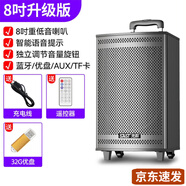 先科（SAST）廣場舞藍牙戶外拉桿音響大功率木質(zhì)音箱大音量帶無線話筒家用k歌 8吋音箱+U盤