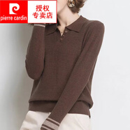 皮爾卡丹（pierre cardin）毛衫娃娃領毛衣女外穿秋季洋氣新款長袖針織衫翻領上衣秋冬寬松 TT6060#中咖 L 建議110-119斤