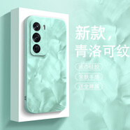圖千尋 oppoReno12pro手機殼+女款高級感洛可可男生高端新款reno12液態(tài)硅膠軟殼全包防摔保護套 淡青色-青洛可紋+膜 reno12