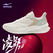 鴻星爾克跑步鞋女鞋春夏季新款網(wǎng)面透氣防滑緩震厚底輕便運(yùn)動鞋戶外慢跑鞋 微晶白/淺灰綠（網(wǎng)面款） 35