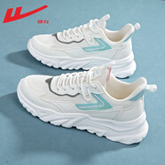回力官方女鞋老爹鞋女春夏透氣運動(dòng)鞋女厚底增高小白鞋休閑鞋子女學(xué)生 云霧白【小清新】 36