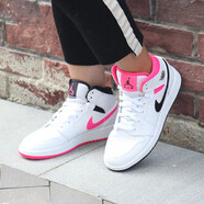 耐克（NIKE）新款女鞋Air Jordan 1 GS AJ1黑白熊貓陰陽禁穿休閑籃球鞋板鞋 555112-106黑白粉 38