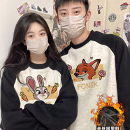 笙韻情侶裝衛(wèi)衣秋冬季紅色秋冬裝外套潮學(xué)生團(tuán)體班服定制衣服 女插肩灰白  加絨 XL 建議(130-150斤穿)
