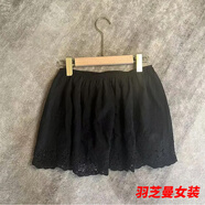 顧夕岑蕾絲小屁簾打底半身裙女秋冬新款松緊腰防走光疊穿短裙子 黑色款裙長(zhǎng)33 常規(guī) 均碼
