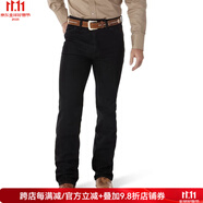 威格（Wrangler）男士牛仔褲長(zhǎng)褲中腰男褲直筒褲Cowboy西部牛仔經(jīng)典耐磨休閑春秋季 黑色 Black 29