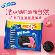 奧利奧（Oreo）夾心餅干 草莓味349g 休閑零食 分享裝 早餐下午茶