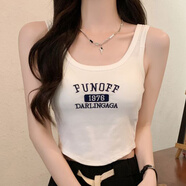 妙奕嘉白色吊帶背心女可外穿帶胸墊夏季打底衫內搭無(wú)袖上衣t恤女設計感 1976白色刺繡帶胸墊背心【均碼】