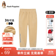 暇步士（Hush Puppies）童裝兒童男女大童秋冬款舒適簡約百搭針織長褲 暖卡其B款 常規(guī)款 110
