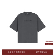BODYDREAM索羅娜涼感短袖男夏季重磅破洞情侶裝t恤五分袖休閑上衣 炭灰色（涼感） L
