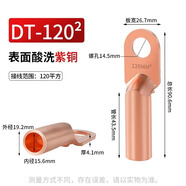 鐘性DT銅鼻子銅接頭DT10/16/25/35/50/70500平方接線端子堵油線耳鼻子 廠標(biāo)純銅DT-120（1只）