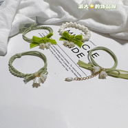 鈴蘭花發(fā)繩頭繩女簡(jiǎn)約ins風(fēng)森女系高級(jí)感蝴蝶結(jié)大腸發(fā)圈溫柔皮筋 鈴蘭發(fā)繩4件套