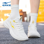 鴻星爾克（ERKE）女鞋運動鞋2025夏季新款網鞋網面輕薄透氣跑步鞋女休閑鞋輕便跑鞋 微晶白/正黃3238 35