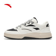 安踏（ANTA）驁游板鞋男鞋厚底增高撞色休閑鞋百搭滑運動(dòng)鞋 黑/象牙白-5 39