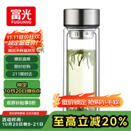 富光雙層玻璃杯大容量帶茶隔水杯高硼硅泡茶杯子商務(wù)男士辦公杯320ml