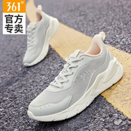 361°運動鞋女鞋2025夏季新款透氣減震耐磨跑步鞋子女輕便防滑休閑跑鞋 光子灰/冰沙桃 38
