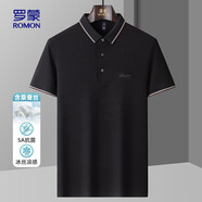 羅蒙（ROMON）5A抗菌含桑蠶絲短袖t恤男polo領(lǐng)中青年夏季涼感T恤衫