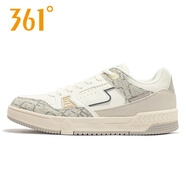 361°女鞋運動鞋2025秋季新款鞋子361官方正品橡膠防滑戶外滑板鞋板鞋 羽毛白/燕麥奶 37