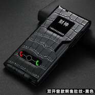 適用于華為matexs折疊屏真皮手機(jī)殼matex防摔皮套錢包式5g防摔潮新 雙開窗款鱷魚紋-黑色