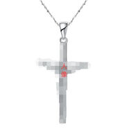 DR GRAFFCARNY耶和華十字架刻字S925純銀十字架項鏈男潮吊墜女鎖骨鏈飾品情人節 人像女款十字架配元寶鏈