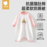 貝肽斯寶寶春夏新款棉睡衣四季通用嬰兒睡裙防踢被護(hù)肚防著涼睡袍