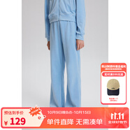 ELLE KIDS童裝 戴帽天鵝絨秋季女童休閑套燙鉆開衫外套/長褲可選 藍色-長褲 120 （110/120）