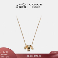 蔻馳（COACH）奧萊女士項(xiàng)鏈高級(jí)感時(shí)尚百搭飾品禮物 經(jīng)典標(biāo)志RONDELL項(xiàng)鏈 金色/黑色