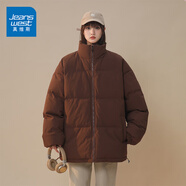 真維斯（JEANSWEST）棉服女2024新款冬季新款寬松立領(lǐng)加厚保暖情侶面包服棉襖外套女生 咖啡 純色 M