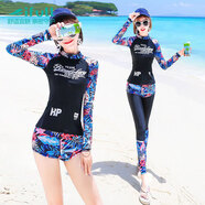 宜膚潛水服女分體韓國防曬水母浮潛服長(cháng)袖沖浪套裝泳衣學(xué)生溫泉速干衣