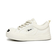 OKKO何浩楠帆布鞋男2025新款開(kāi)口笑厚底紅色大頭鞋休閑運動(dòng)板鞋女 白色 41 男碼